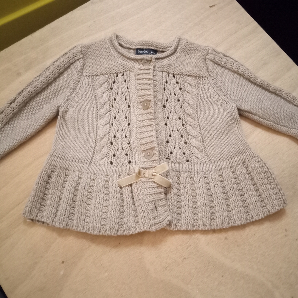 3-6m Baby Gap Tan Knitted Button Down Sweater